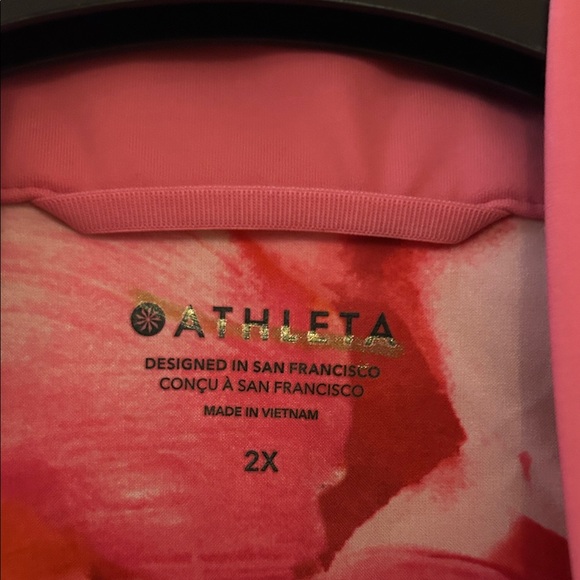 Athleta Pink and Red Patterned Bomber Jacket - Picture 4 of 7